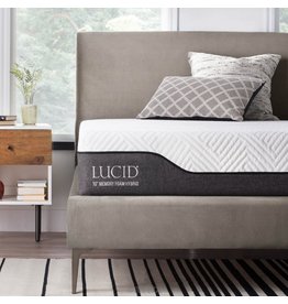 LUCID 10 Inch Queen Hybrid Mattress - Bamboo Charcoal and Aloe Vera Infused Memory Foam - Moisture Wicking - Odor Reducing - CertiPUR-US Certified