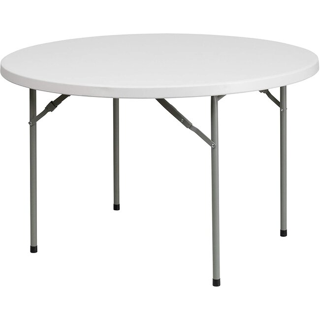 Flash Furniture 4-Foot Round Granite White Plastic Folding Table