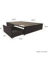 DHP Maven Upholstered Storage Bed, King, Black Faux Leather 