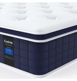 12 Inch King Size Mattress, Coolvie Hybrid King Mattress in a Box, 3 Layer Premium Foam with Pocket Springs for Motion Isolation and Pressure Relieving, Medium Firm Feel.