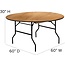 Flash Furniture 5-Foot Round Wood Folding Banquet Table with Clear Coated Finished Top