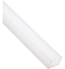 UHMW (Ultra High Molecular Weight Polyethylene) Rectangular Bar, Opaque White, Standard Tolerance, 2" Thickness, 6" Width, 5' Length