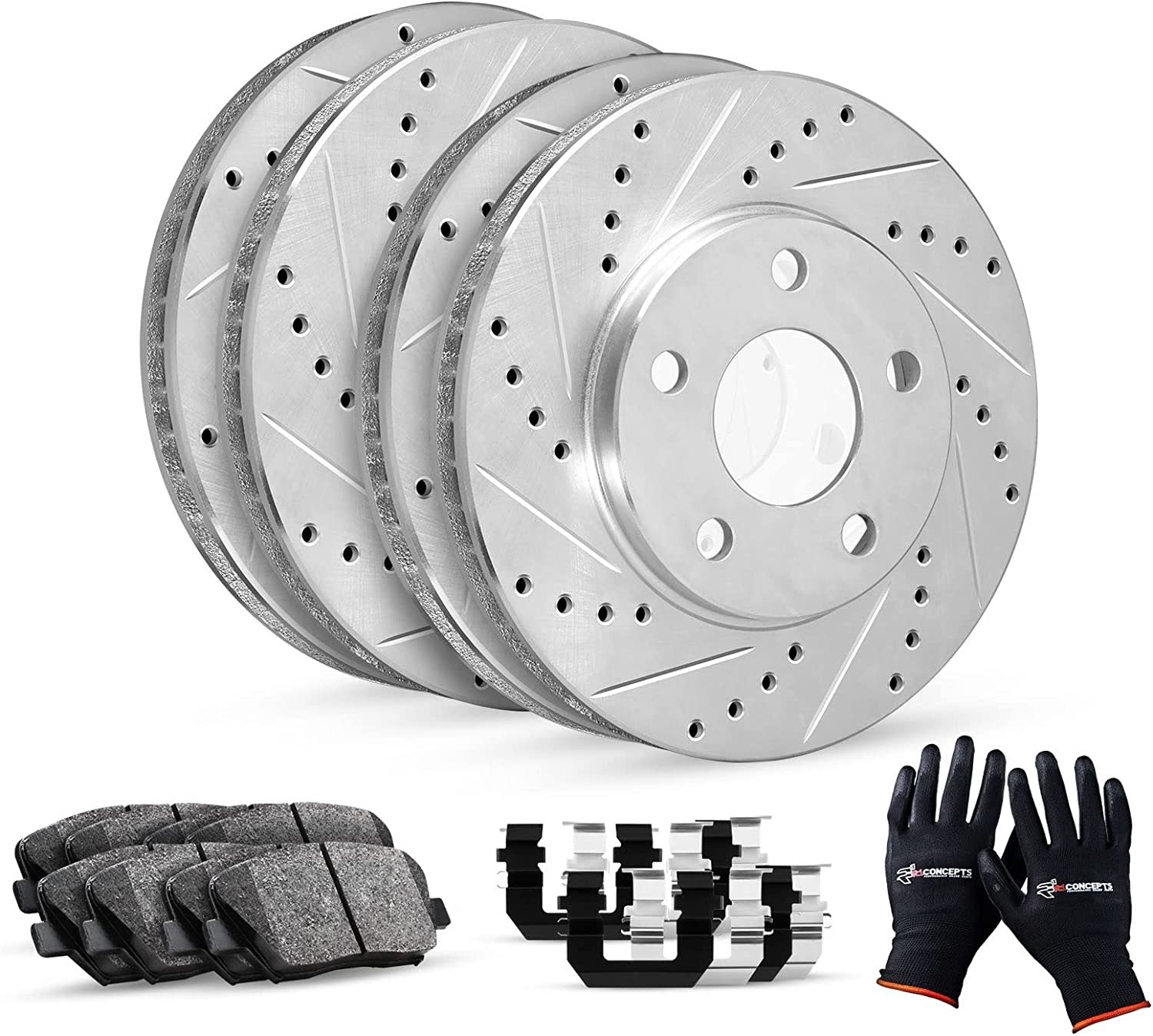 R1 Concepts Front Rear Brakes and Rotors Kit |Front Rear Brake