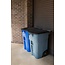 Rubbermaid Commercial Products Brute Rollout Trash/Garbage Can/Bin with Wheels, 50 GAL, Gray and Blue Recycling, for Offices/Back of House/Home, 2-Pack (2136356)