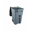 Rubbermaid Commercial Products Brute Rollout Trash/Garbage Can/Bin with Wheels, 50 GAL, Gray and Blue Recycling, for Offices/Back of House/Home, 2-Pack (2136356)