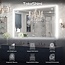 TokeShimi 55x36 LED Bathroom Mirror with Light Wall Mounted Anti-Fog and Dimmable LED Lighted Makeup Mirror 3-Color LED Vanity Make-up Mirror Touch Switch Adjustable Lights Housewarming Gift