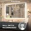 TokeShimi 55x36 LED Bathroom Mirror with Light Wall Mounted Anti-Fog and Dimmable LED Lighted Makeup Mirror 3-Color LED Vanity Make-up Mirror Touch Switch Adjustable Lights Housewarming Gift