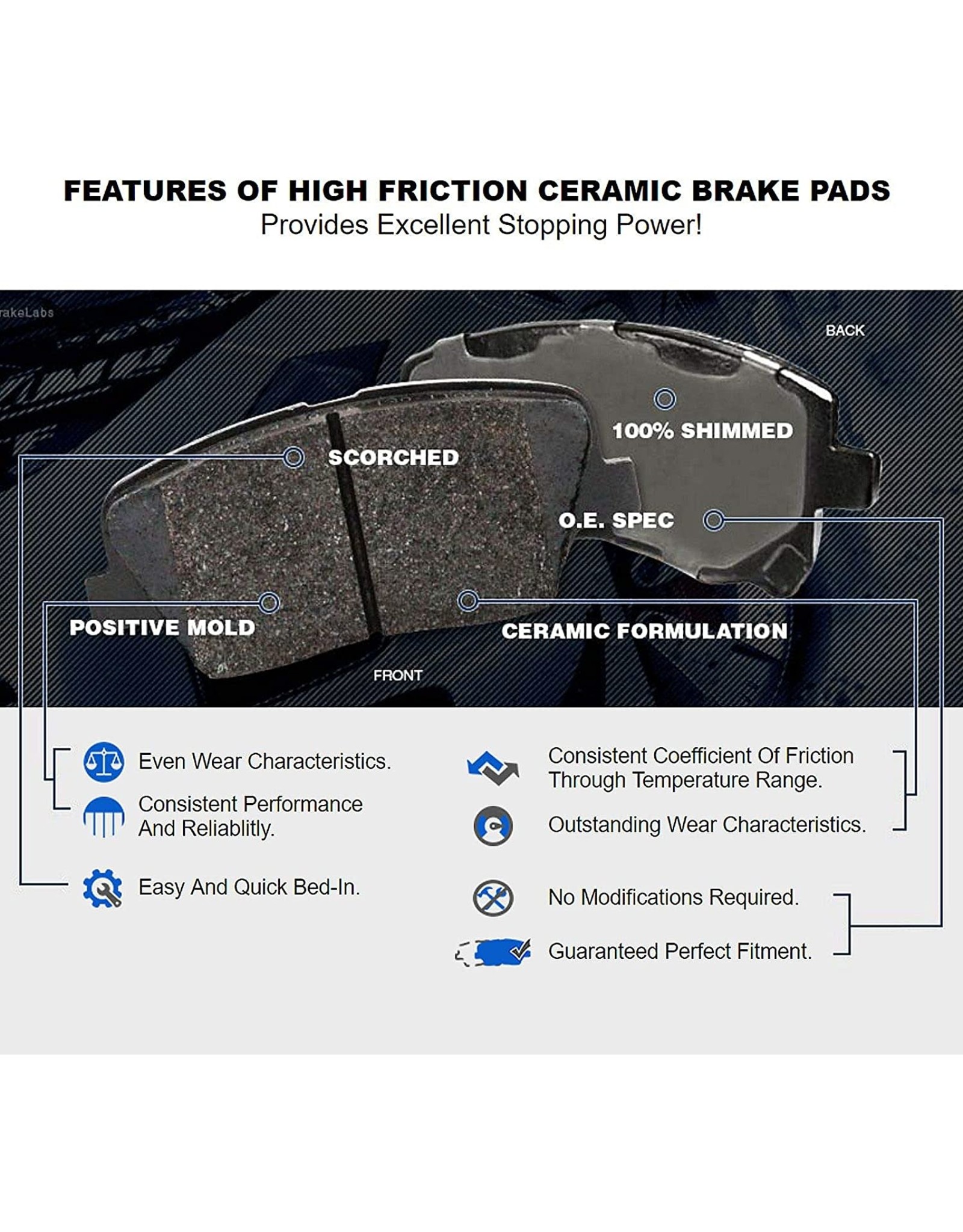 PowerSport Front Rear Brakes and Rotors Kit |Front Rear Brake Pads| Brake  Rotors and Pads| Ceramic Brake Pads and Rotors |fits 2005-2009 Subaru