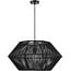 Globe Electric 65470 Terra 1-Light Chandelier, Matte Black Natural Twine, Mate Black Canopy and Socket, Designer Black Cloth Hanging Cord