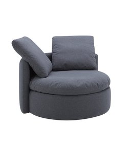 Amazon Brand Stone & Beam Alende Deep Swivel Living Room Accent Chair, 46''W, Graphite Grey