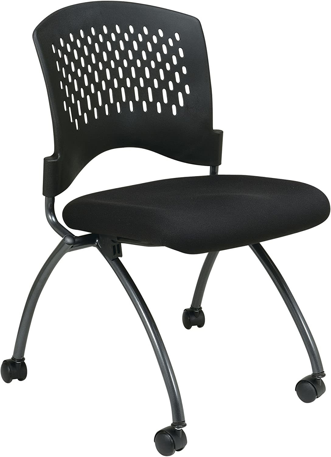 Office Star Deluxe Ventilated Plastic Back FreeFlex Coal Seat