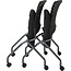Office Star Deluxe Ventilated Plastic Back FreeFlex Coal Seat Armless Folding Chair with Casters, 2-Pack, Titanium Finish