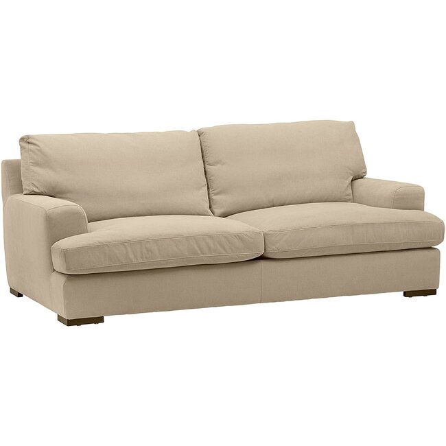 Amazon Brand Stone & Beam Lauren Down-Filled Oversized Loveseat Sofa with Hardwood Frame and Stain-Resistant Fabric, 89"W, Fawn