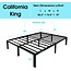 45MinST 3600lbs Heavy Duty Reinforced Platform, 18 Inch Tall Mattress Foundation, Steel Slats Support Bed Frame with Underbed Storage, Easy Assembly and Non Squeak, Cal King