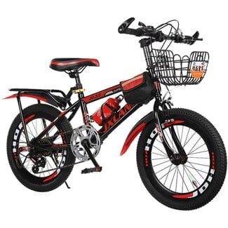 Children's Bicycles 20 Inch Boys and Girls Bikes Variable Speed Mountain Kids Bike Sports Outdoor Cycling for 8-12 Years Old Kids with Water Bott and Bag (Black red Variable Speed,20 inch)