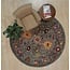 EORC IE62BL6X6R Hand-Tufted Wool Suzani Rug, 6' Round, Blue