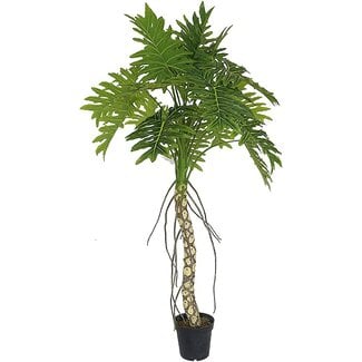 AMERIQUE Massive & Gorgeous 7' Tropical Split Philo Palm Artificial Tree Silk Plant with Nursery Plastic Pot, with Giant Leaves, Feel Real Technology, Greeen