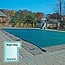 GLI Secur-A-Pool 16 FT X 32 FT Rectangular Mesh Safety Cover System with 4 FT X 8 FT Right Step 1 FT Offset, Blue