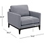 Amazon Brand Rivet Contemporary Living Room Accent Chair with Wood Base, 34.6"W, Fog Grey