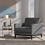 Amazon Brand Rivet Contemporary Living Room Accent Chair with Wood Base, 34.6"W, Fog Grey