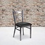 Flash Furniture 2 Pack HERCULES Series Clear Coated ''X'' Back Metal Restaurant Chair - Black Vinyl Seat