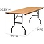 Flash Furniture 8-Foot Rectangular Wood Folding Banquet Table with Clear Coated Finished Top