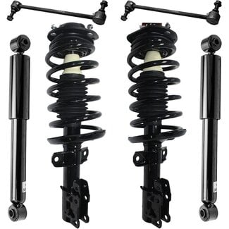 Detroit Axle - Front Struts w/Coil Spring + 300 mm Sway Bar + Rear Shock Absorbers Replacement for Chevy Cobalt HHR Pontiac G5 w/o RPO Code FE5-6pc Set