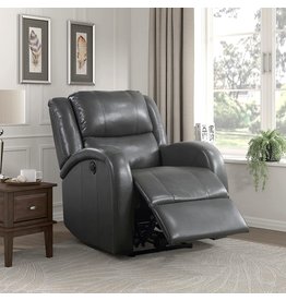 Lexicon Raven Faux Leather Wall-Hugger Power Recliner, Gray