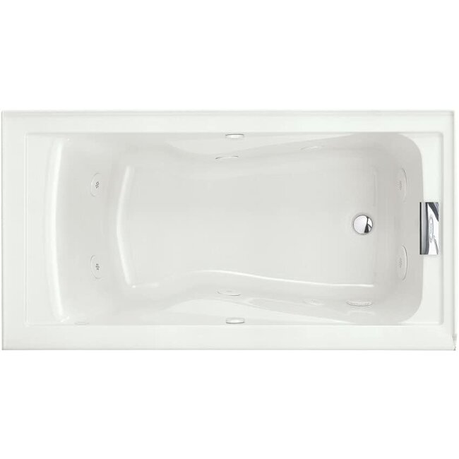 American Standard 2425VC-RHO.020 Evolution 5-Feet by 32-Inch Right-Hand Outlet Whirlpool Bath Tub with EverClean, Hydro Massage System I and Integral Apron, White