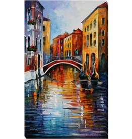 Picture Perfect International Giclee Stretched Wall Art by Leonid Afremov Canal in Venice Artists-Canvas, 36 in x 60 in x 1.5 in