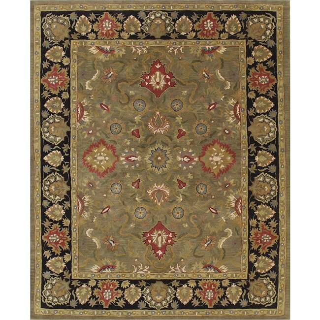 EORC IE725GN8X10 Hand-Tufted Wool Navin Rug, 7'9 x 9'9, Green
