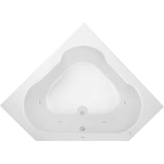 PROFLO PFWPLUSA6060LWH PROFLO PFWPLUSA6060L 60" x 60" Whirlpool Bathtub with 8 Hydro Jets and EasyCare Acrylic - Drop In or Corner Alcove Installation (Left Hand Pump)