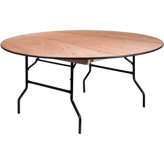 Flash Furniture 66 RND Natural Wood Fold Table, Brown