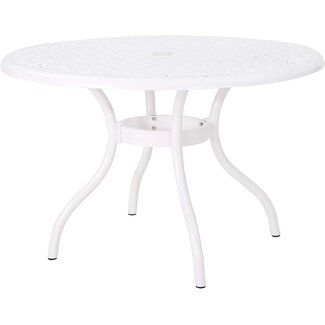 Christopher Knight Home 305134 Simon Outdoor Aluminum Round Dining Table, White