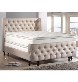 Greaton Medium Plush Double Sided Pillowtop Innerspring Fully Assembled Mattress and 8" Metal Box Spring/Foundation Set, Queen, Size
