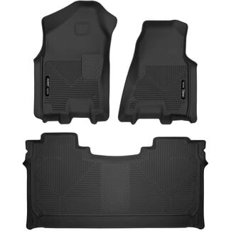 Husky Liners - 54608 Fits 2019-20 Dodge Ram 1500 Crew Cab with factory storage box X-act Contour Front & 2nd Seat Floor Mats