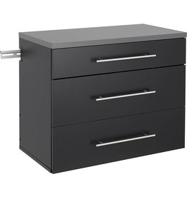 Prepac HangUps 3-Drawer Base Storage Cabinet, Black