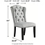Signature Design by Ashley Jeanette Traditional Tufted Upholstered Wingback Dining Chair, Set of 2, Light Gray