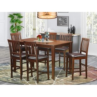 EAST WEST FURNITURE 7 Pc Counter height Table set- counter height Table and 6 counter height stool.