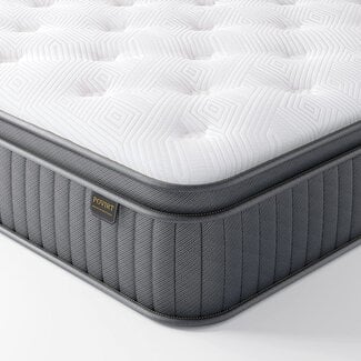Povirt Full Mattress, 10 Inch Innerspring Hybrid Mattress in a Box, 7-Zone Support Cool Full Bed Mattress with Breathable Soft Knitted Fabric Cover for Pressure Relief, Medium Firm