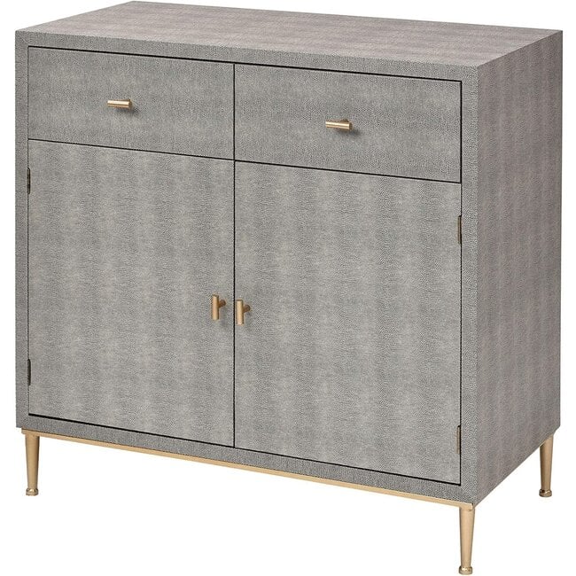 Sterling Home Sands Point Cabinet with Drawers in Grey and Gold credenza, Gray