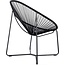 ARMEN LIVING LCACSIBL Acapulco Indoor Outdoor Steel Papasan Lounge Chair with Black Rope