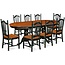 9 Piece Kitchen table set with one Parfait dining table and 8 dining room chairs in a Black & Cherry Finish