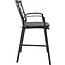 ARMEN LIVING LCPDBABL Portals Outdoor Patio Aluminum Barstool with Removable Cushions, 25" Counter Height, Black