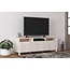 Signature Design by Ashley Dorrinson Contemporary TV Stand Fits TVs up to 68" with 3 Cabinet Doors and Adjustable Storage Shelves, Whitewash