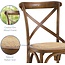 Modway Gear Rustic Modern Farmhouse Elm Wood Rattan Dining Chair in Walnut