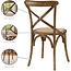 Modway Gear Rustic Modern Farmhouse Elm Wood Rattan Dining Chair in Walnut