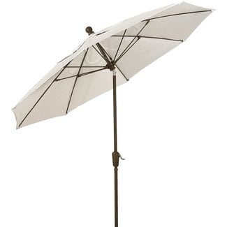 FiberBuilt Umbrellas Terrace Umbrella with Push-Button Tilt, 9 Foot Natural Tone Canopy and Champagne Bronze Pole