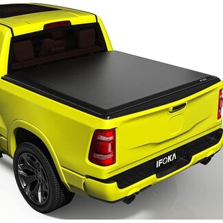 IFOKA Truck Bed Cover Soft Roll Up Tonneau Covers Compatible with 2002-2018 Dodge Ram 1500, 2019-2022 Classic Only, 2003-2022 Ram 2500 3500, Fleetside 8FT/96.3" Bed Without Rambox, Black