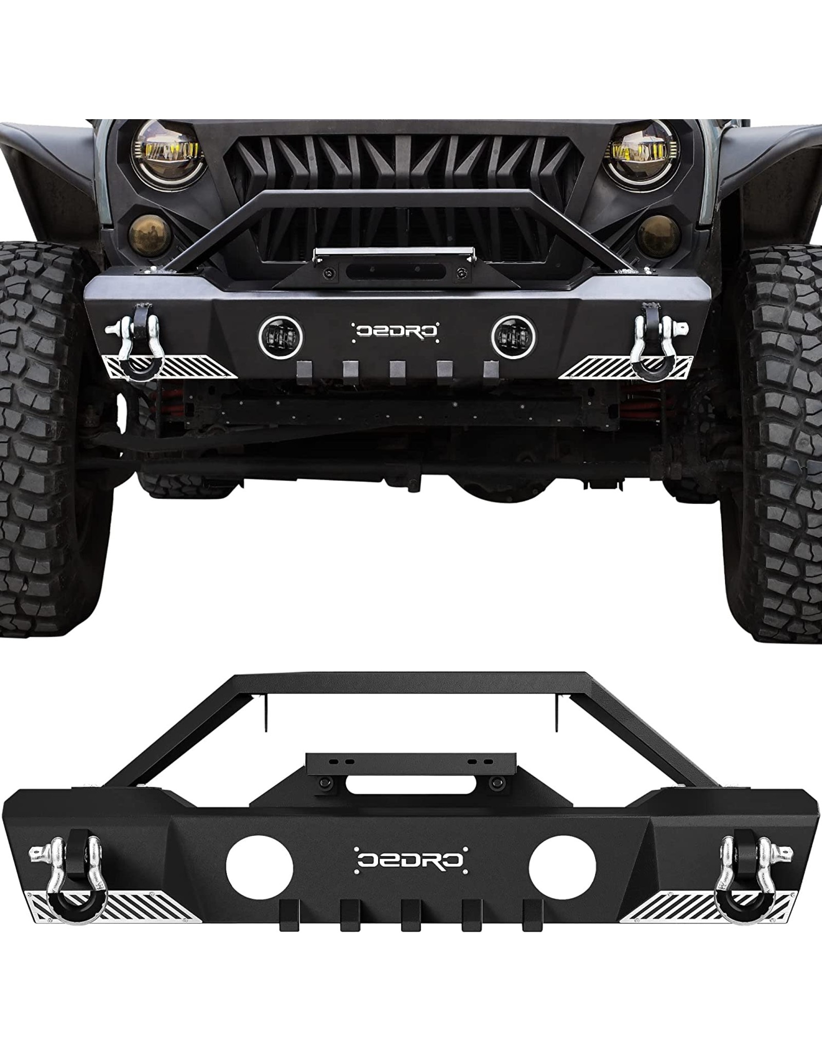 OEDRO Stubby Front Bumper Compatible with 2007-2018 Jeep Wrangler JK & JKU  Unlimited, Off Road Bumper w/ Fog Light Hole & D-Rings & Winch Plate -  Amazing Bargains USA - Buffalo, NY
